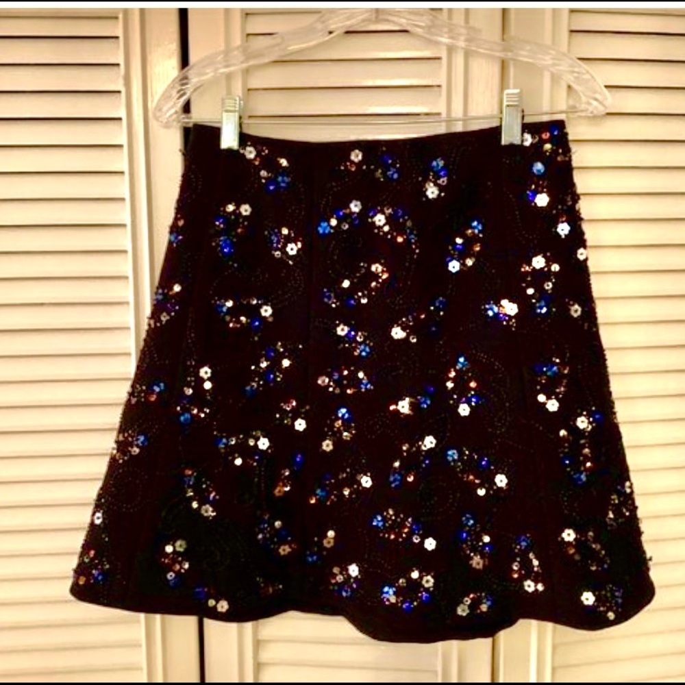 Club Monaco Black Camari Beaded Skirt Size 8